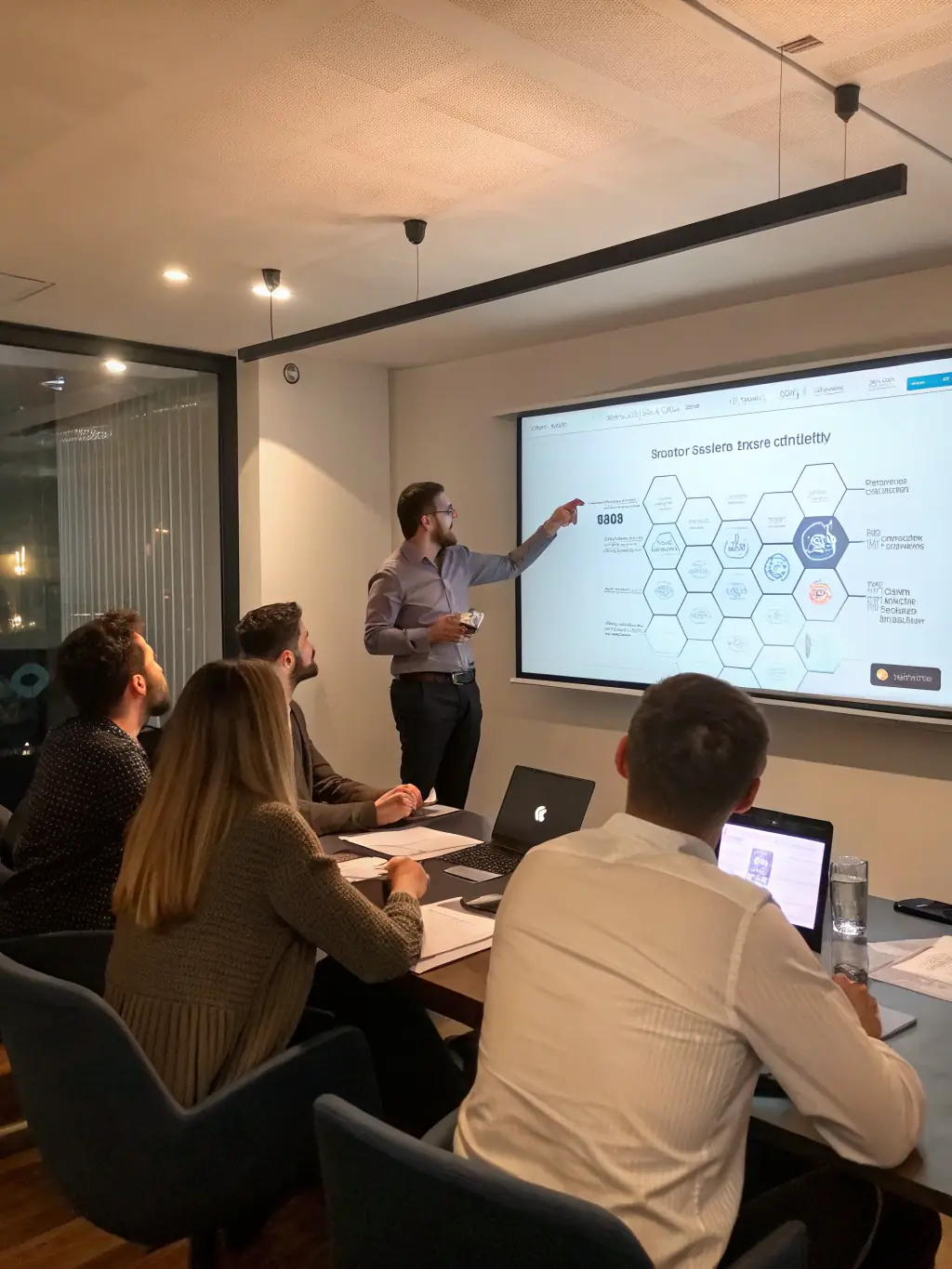 A Blockchain Legatum consultant advising a business client on implementing blockchain solutions for supply chain management.